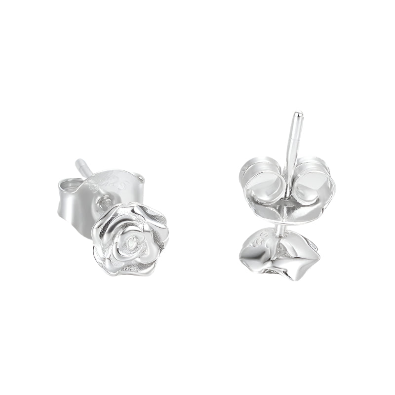 2019 New Design Authentic 925 Sterling Silver Alluring Rose Clear CZ Female Stud Earrings for Women Jewelry Gift CTE012