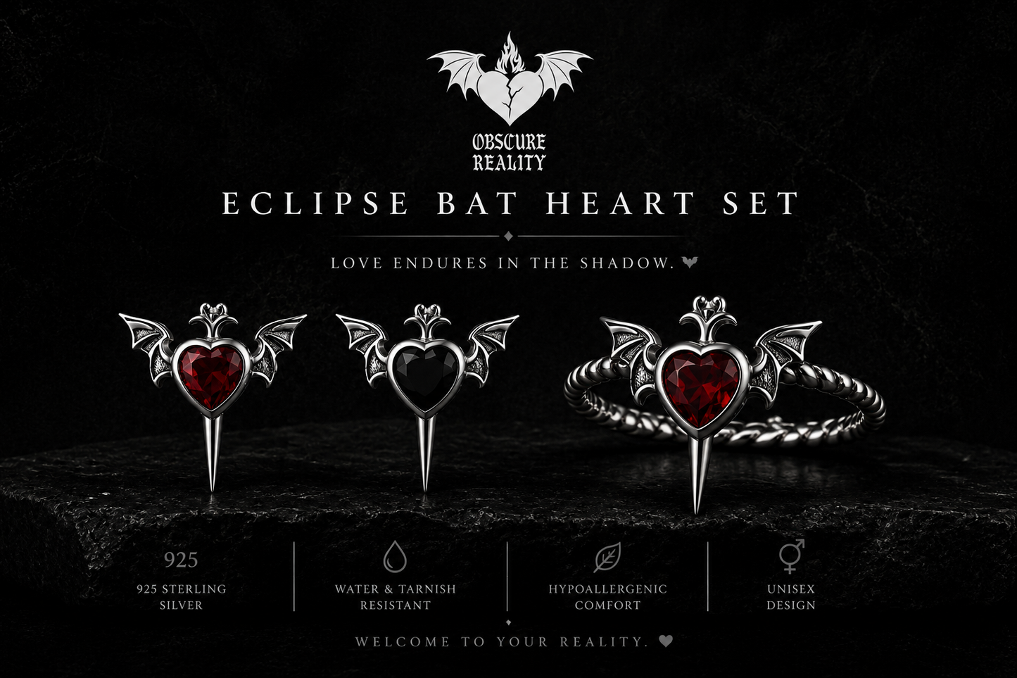 Eclipse Bat Heart Set
