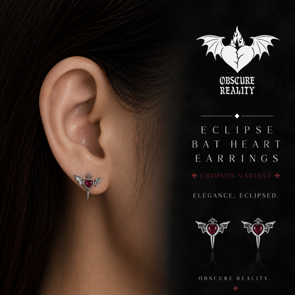Eclipse Bat Heart Earrings