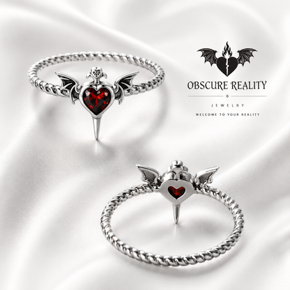 Eclipse Bat Heart Ring