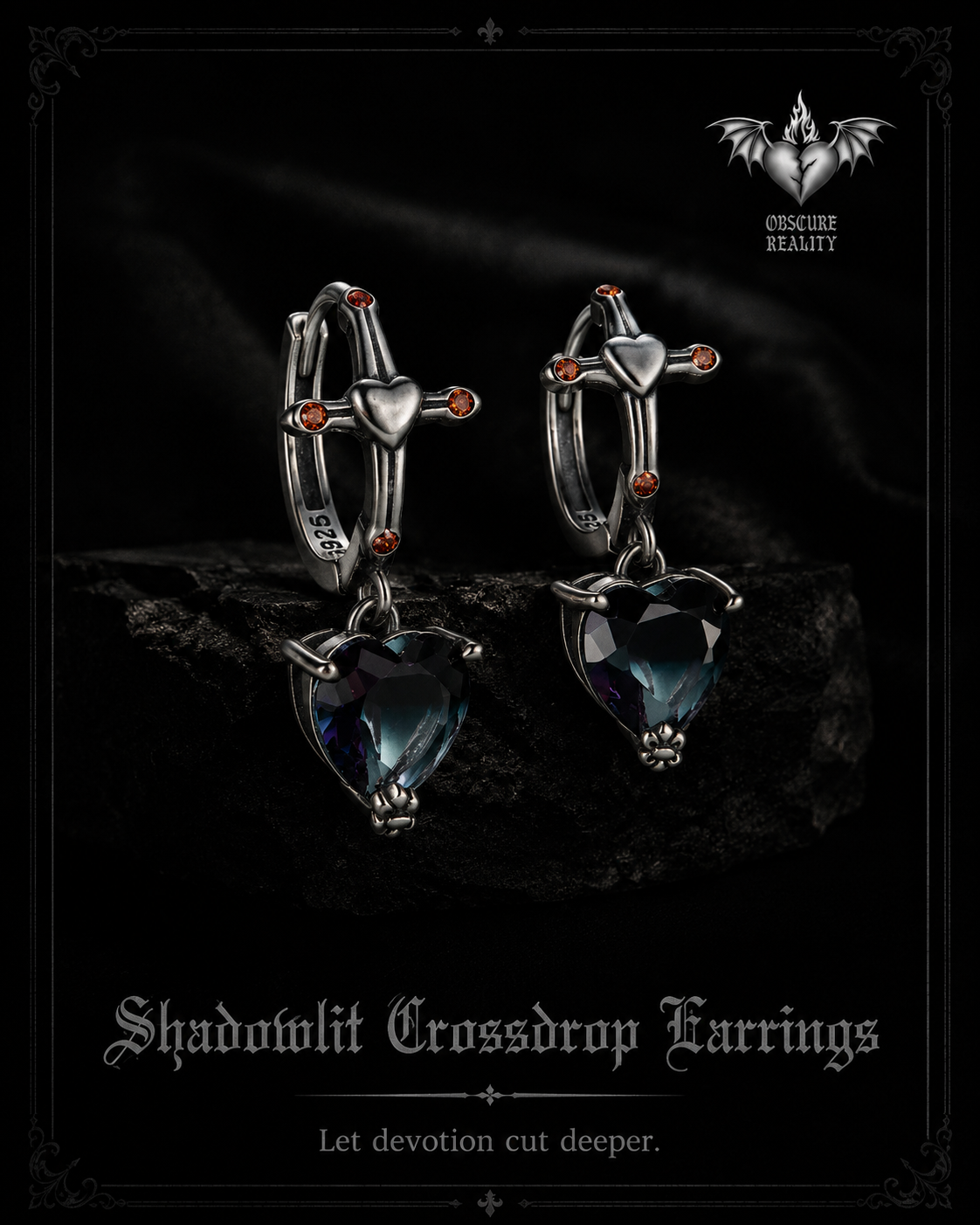 Shadowlit Crossdrop Earrings