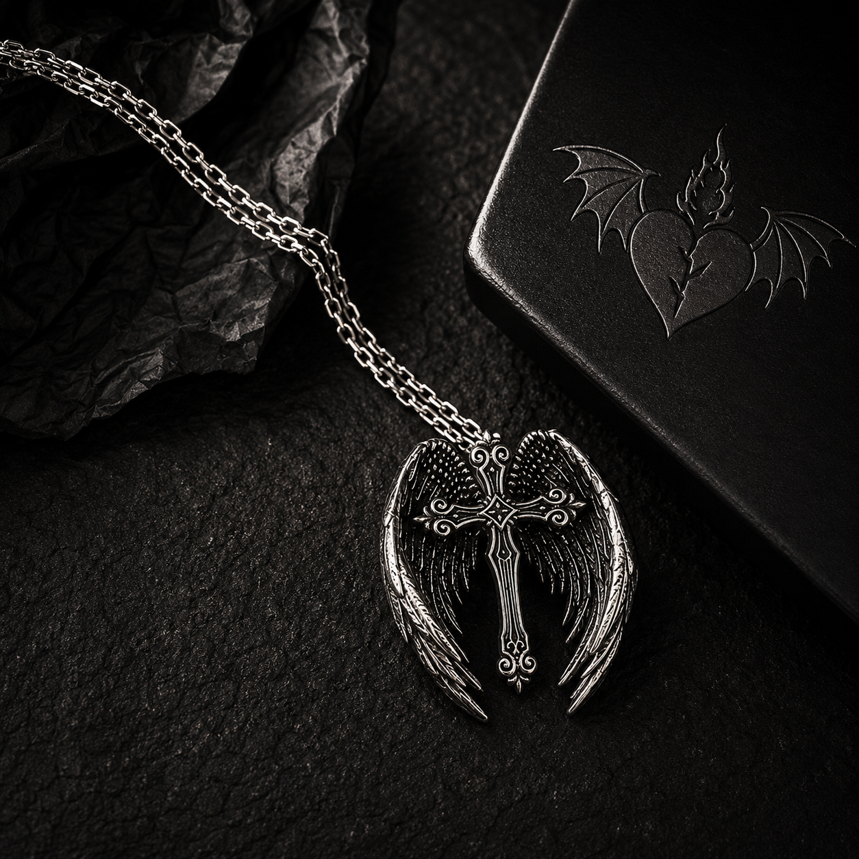 Falling Faith Cross Necklace