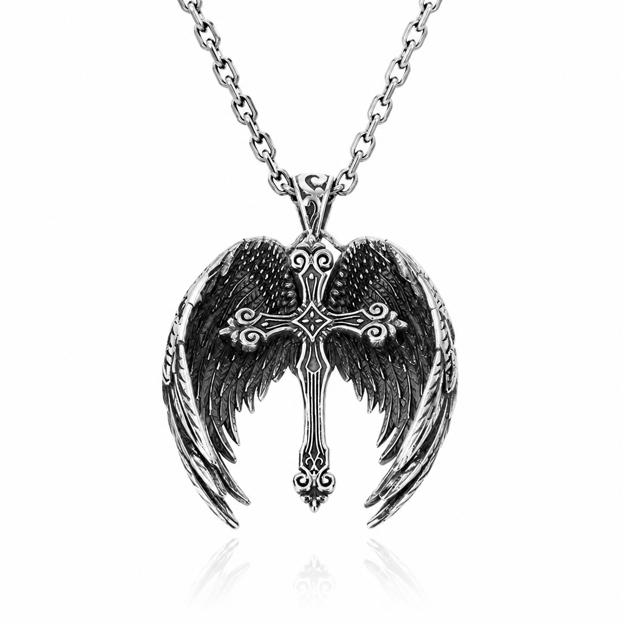 Falling Faith Cross Necklace
