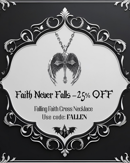 Falling Faith Cross Pendant Necklace
